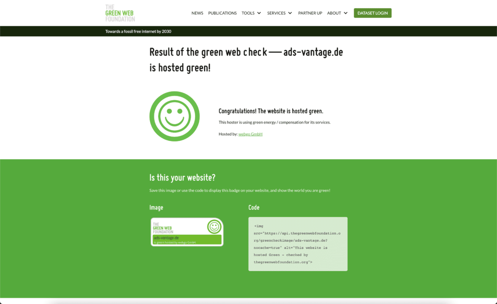 The Green Web Foundation Ads-Vantage