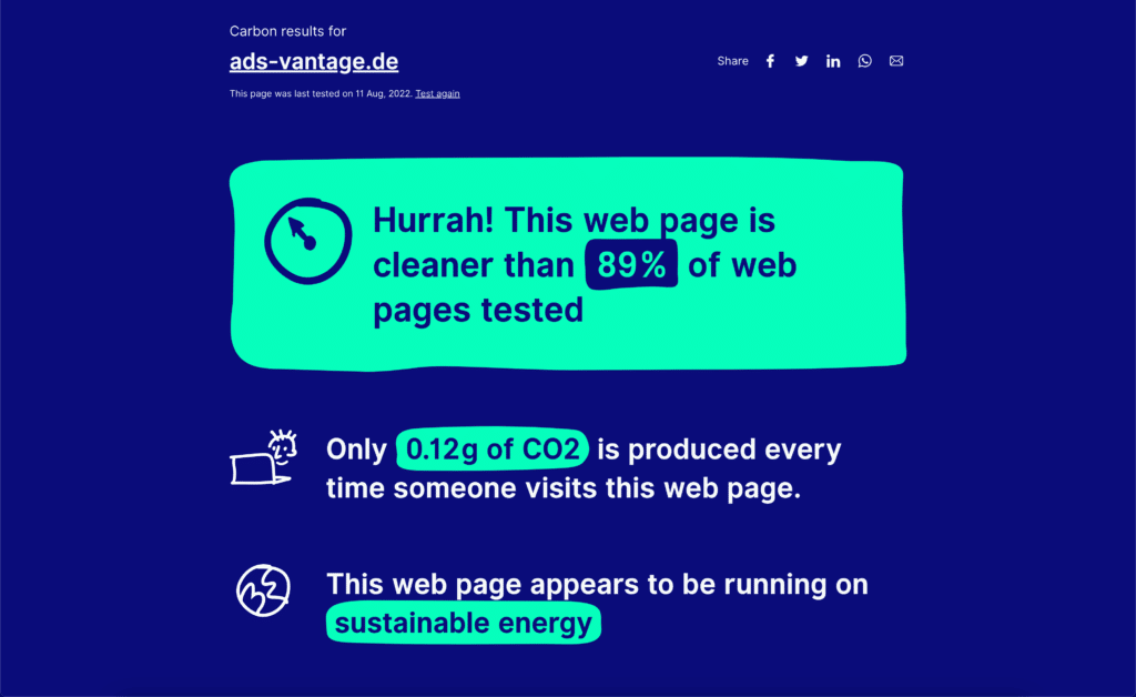 Website Carbon Calculator Ads-Vantage